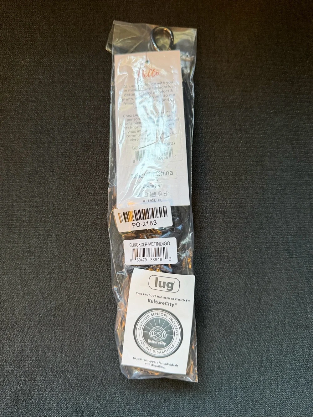 Lug Bungee Key Clip Keychain – Metallic Indigo Navy Blue